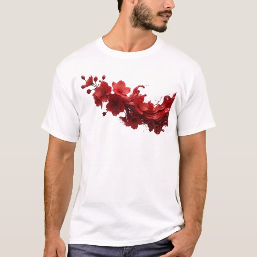 T-shirt Dessin de FLEUR ABSTRAITE captivant (Devant)