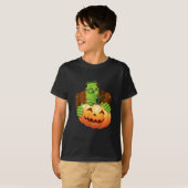 T-shirt Dessin de Frankenstein Monster avec Citrouille (Devant entier)