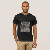 T-shirt dessin de fusain asiatique de paysage (Devant entier)
