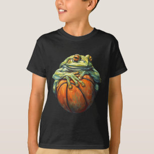 T-shirt Dessin de joueur de Sketll Frog Bll avec un cercea