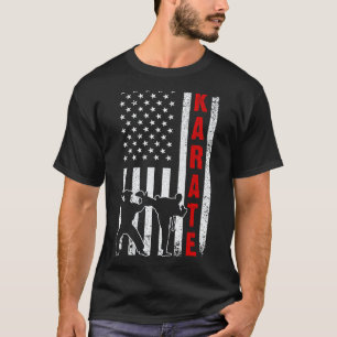 T-shirt Dessin de karaté amusant du drapeau américain pour