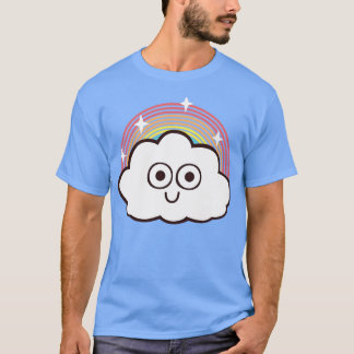 T-shirt dessin de la feuille de nuage arc-en-ciel