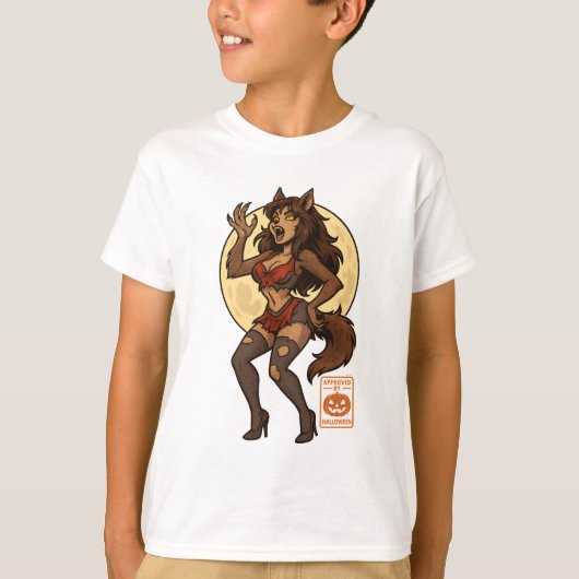 T-shirt Dessin de la fille Werewolf (Devant)