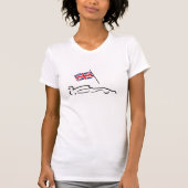 T-shirt Dessin de la ligne de voiture de course avec drape (Devant)