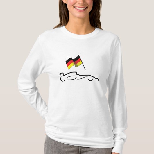 T-shirt Dessin de la ligne de voiture de course avec drape (Devant)
