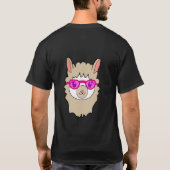 T-shirt Dessin de lama mignon avec lunettes (Dos)