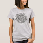 T-shirt Dessin de ligne Ornat Mandala Flower<br><div class="desc">Dessin en ligne complexe d'un mandala floral.</div>
