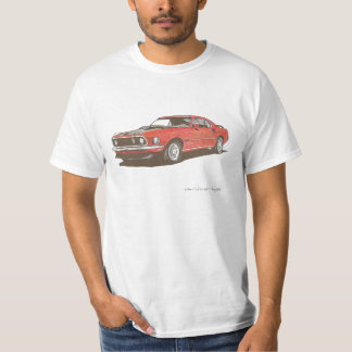 T-shirt Dessin de mustang de 1969 mach I dans les points !