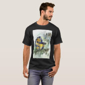 T-shirt Dessin de poisson Betta avec fond vert (Devant entier)