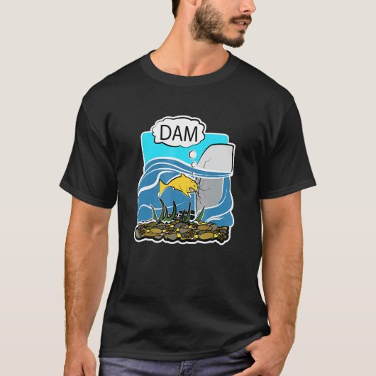 T-shirt Dessin de poisson de barrage Blague d'animal de co (Devant)