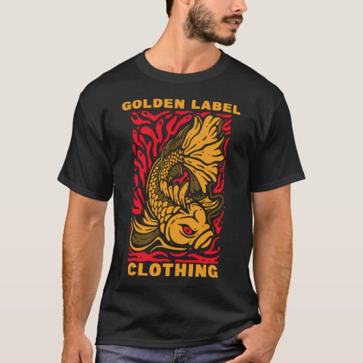 T-shirt dessin de poisson doré (Devant)
