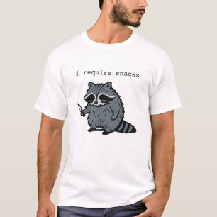 T-shirt Dessin de raton laveur drôle « J'exige des collati