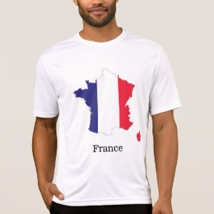 T-shirt Dessin de souvenir de carte avec drapeau français