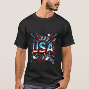 T-shirt Dessin de style de bande dessinée américaine patri