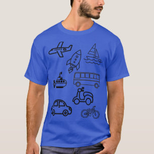T-shirt Dessin de transport pour voiture d'avion pour enfa