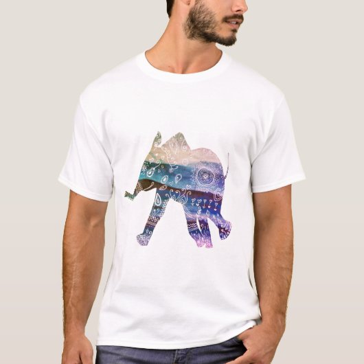 T-shirt Dessin d'éléphant Mandala (Devant)