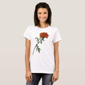 T-shirt Dessin d'encre de Fleur Marigold (Devant entier)