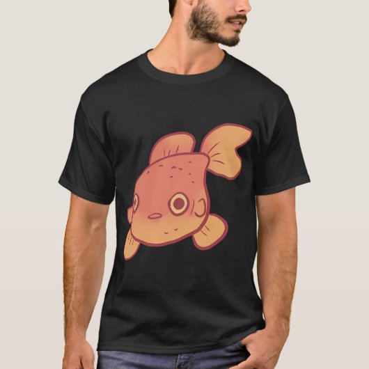 T-shirt Dessin drôle de poisson rouge (Devant)