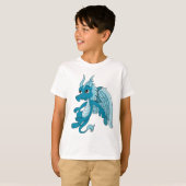 T-shirt Dessin du Dragon Bleu (Devant entier)