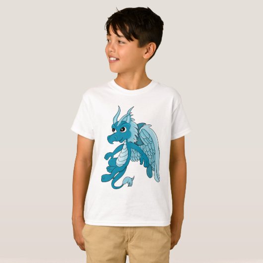 T-shirt Dessin du Dragon Bleu (Devant entier)