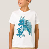 T-shirt Dessin du Dragon Bleu (Devant)