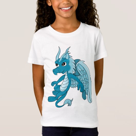 T-Shirt Dessin du Dragon Bleu (Devant)