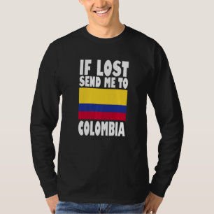 T-shirt Dessin du drapeau de Colombie Si perdu envoyez-mo