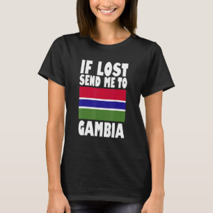 T-shirt Dessin du drapeau de Gambie  Si perdu envoyez-moi 
