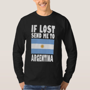 T-shirt Dessin du drapeau de l'Argentine Si perdu envoyez