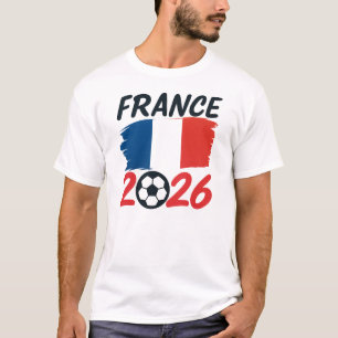 T-shirt Dessin du drapeau France 2026 couleurs de fan de f