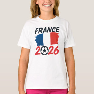 T-shirt Dessin du drapeau France 2026 couleurs pour les fa