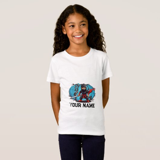 T-Shirt Dessin du guerrier Ninja (Devant entier)