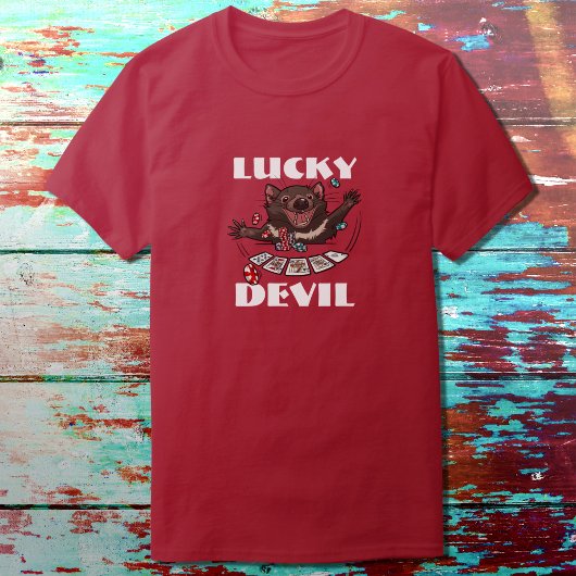 T-shirt Dessin du joueur de Devil Tasmanian Lucky Devil