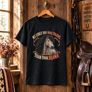 T-shirt Dessin d'un cheval américain Bashkir Curly Grulla