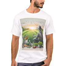 dessin d'un homme assis dans un champ