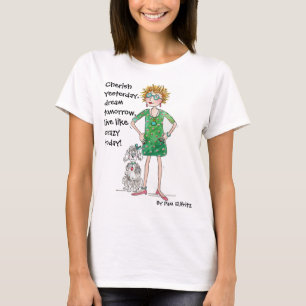 T-shirt Dessin d'une jeune femme assurée avec des conseil