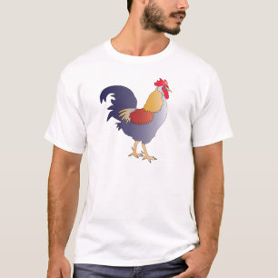 T-shirt Dessin élégant d'un coq français pourpre