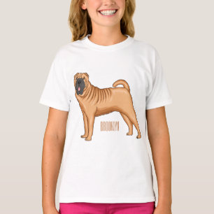 T-shirt dessin humoristique chinois de chien Shar-Pei