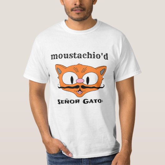 T-shirt dessin humoristique Moustache Cat (Devant)