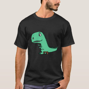 T-shirt Dessin humoristique vert T-rex Dinosaur