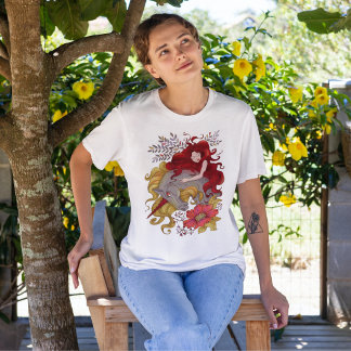 T-shirt Dessin Jolie Fille Et La licorne Magique