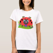 T-shirt Dessin Ladybug Bow and Flowers (Devant)
