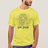 T-shirt Dessin Lion avec Fleurs King Daddy, Boho (Devant)