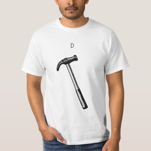 T-shirt Dessin marteau, illustration vintage de l'outil. (Devant)