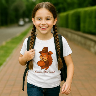 T-shirt dessin mignon de l'écureuil d'Action de grâces Cit