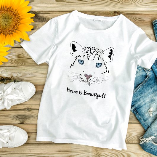 T-shirt Dessin moderne léopard de neige Fierce est magnifi