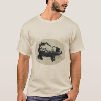 T-shirt Dessin original de porc avec Man Pastel Tee 2019