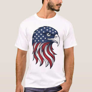 T-shirt Dessin vectoriel de drapeau d'aigle patriotique po