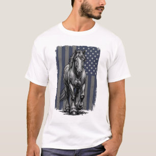 T-shirt Dessin vectoriel de drapeau de cheval de trait pat