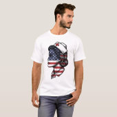 T-shirt Dessin vectoriel de profil d'infirmière avec drape (Devant entier)